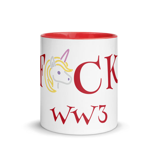 Red ceramic mug with red handle and rim – BPA-free